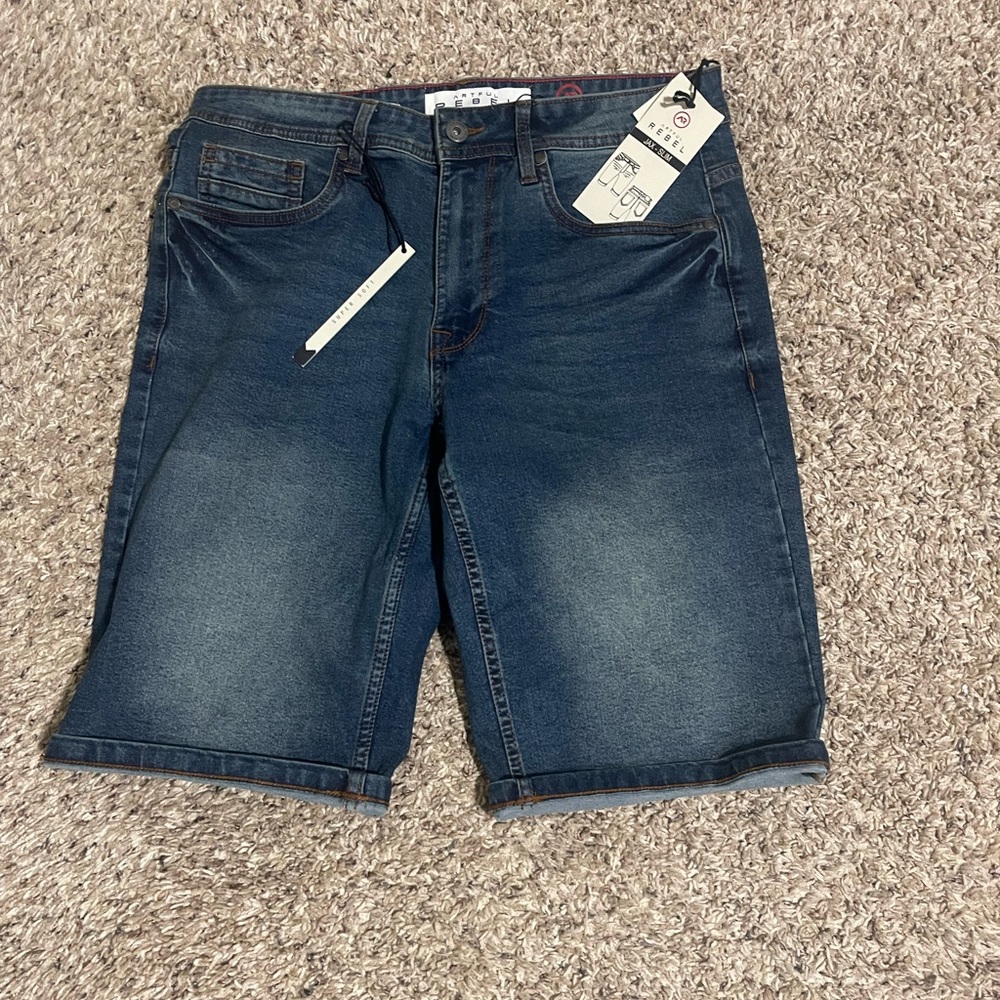 Rebellion Dark Blue Jean Shorts